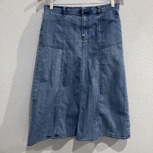 Vintage Blue Denim Midi Skirt